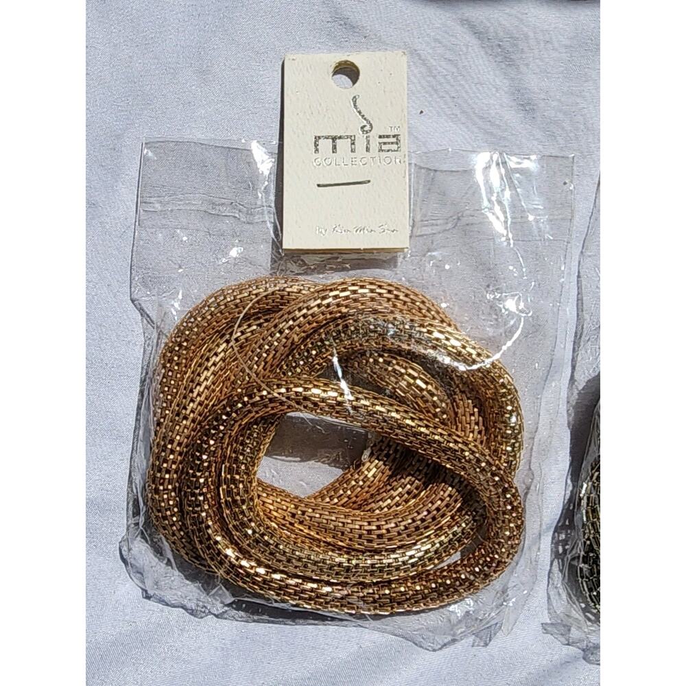 mia collection Mesh Tube Rope Necklace Gold Tone
